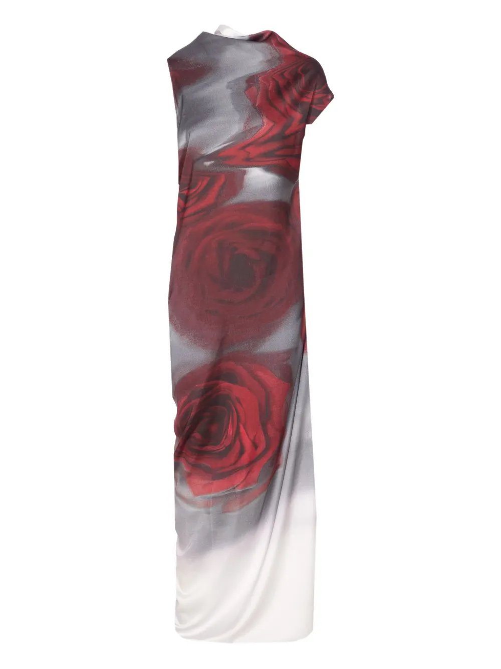 

Асимметричное платье Red Blurry Roses Jean Paul Gaultier, красный
