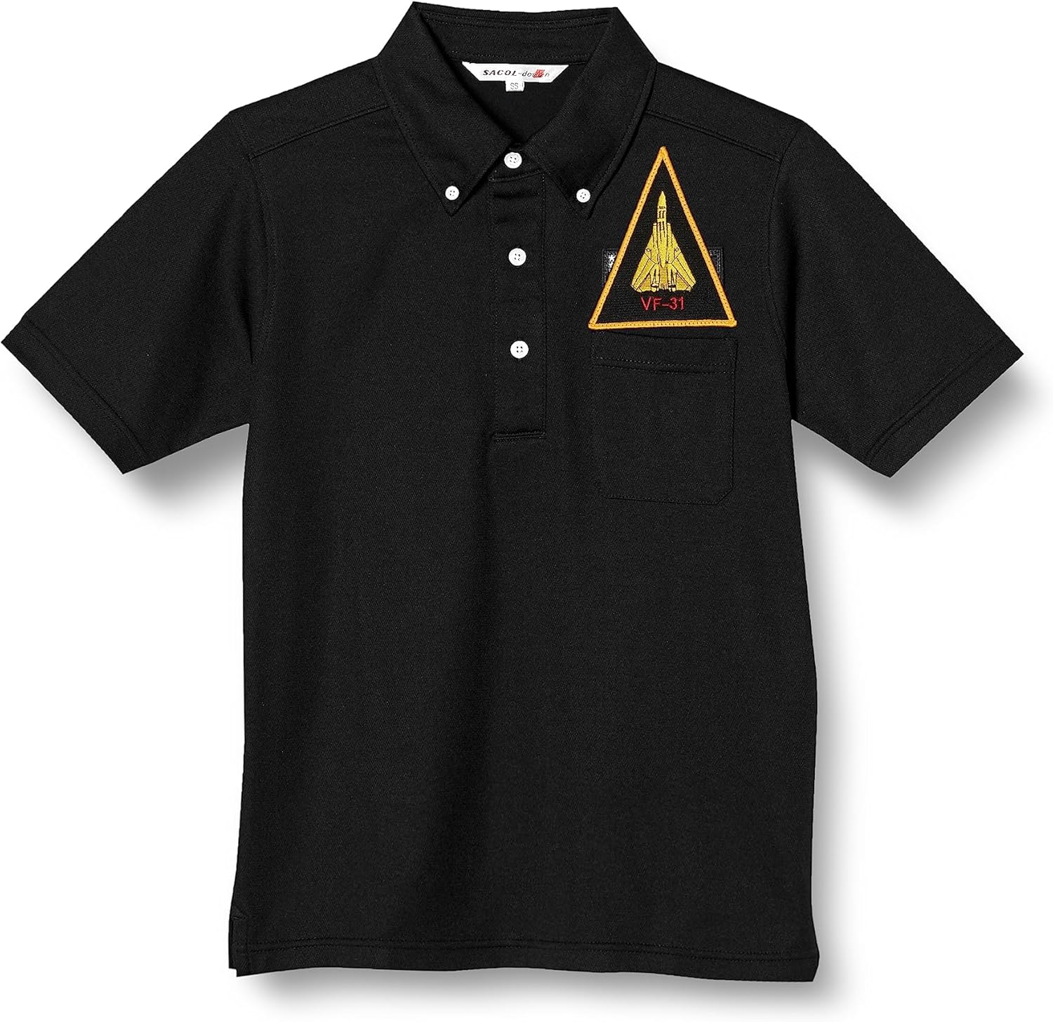 

Поло F-Style F-SD021123, эмблема армии США, влагоотводящая, быстросохнущая, с карманами, с коротким рукавом, на пуговицах, черная