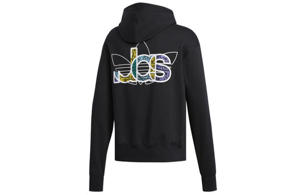 Толстовка men's originals 2020 valentine's day series fleece lined loose black Adidas, черный — фото 2