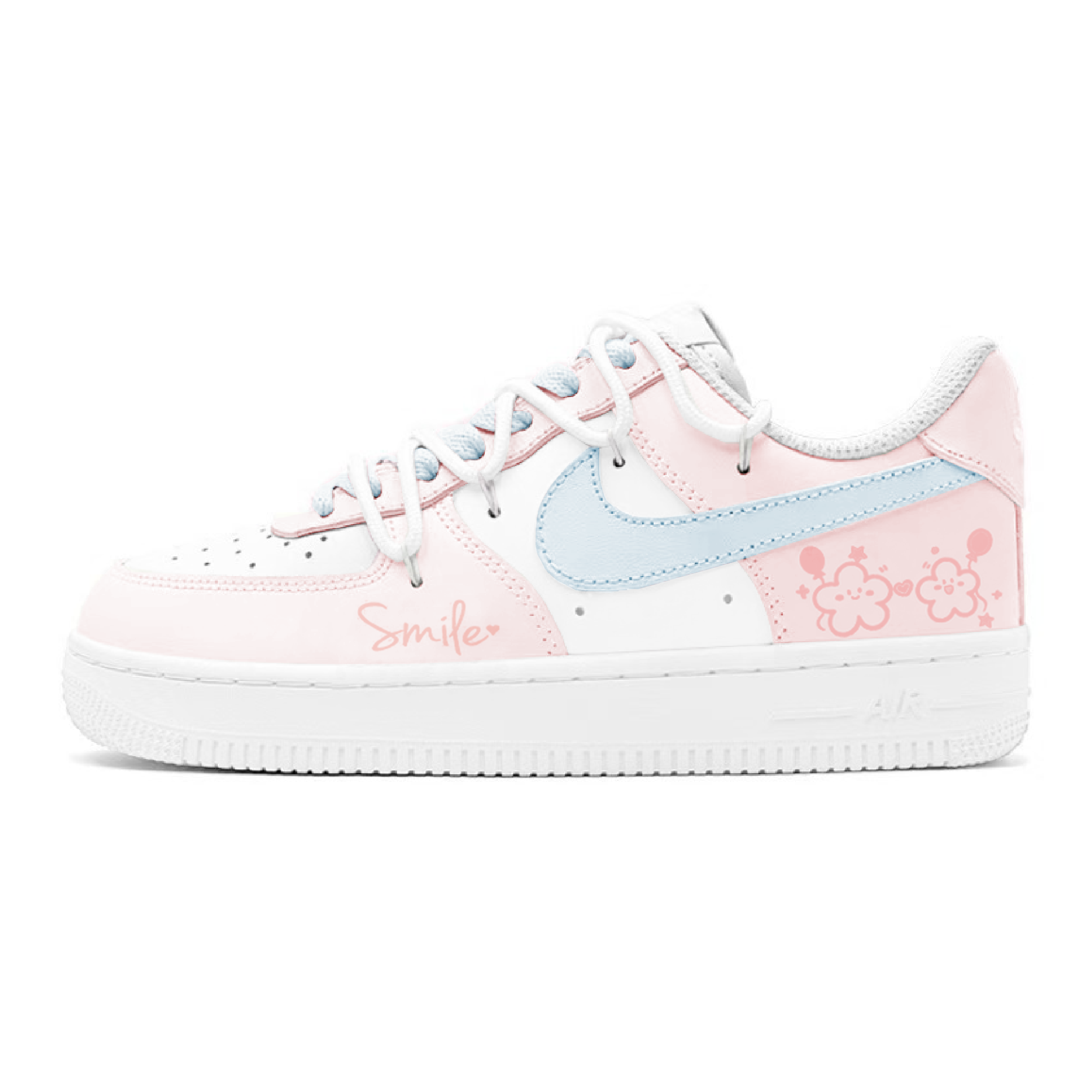 

Детские кроссовки для скейтбординга Air Force 1 для начальной школы Nike, белый/синий/розовый
