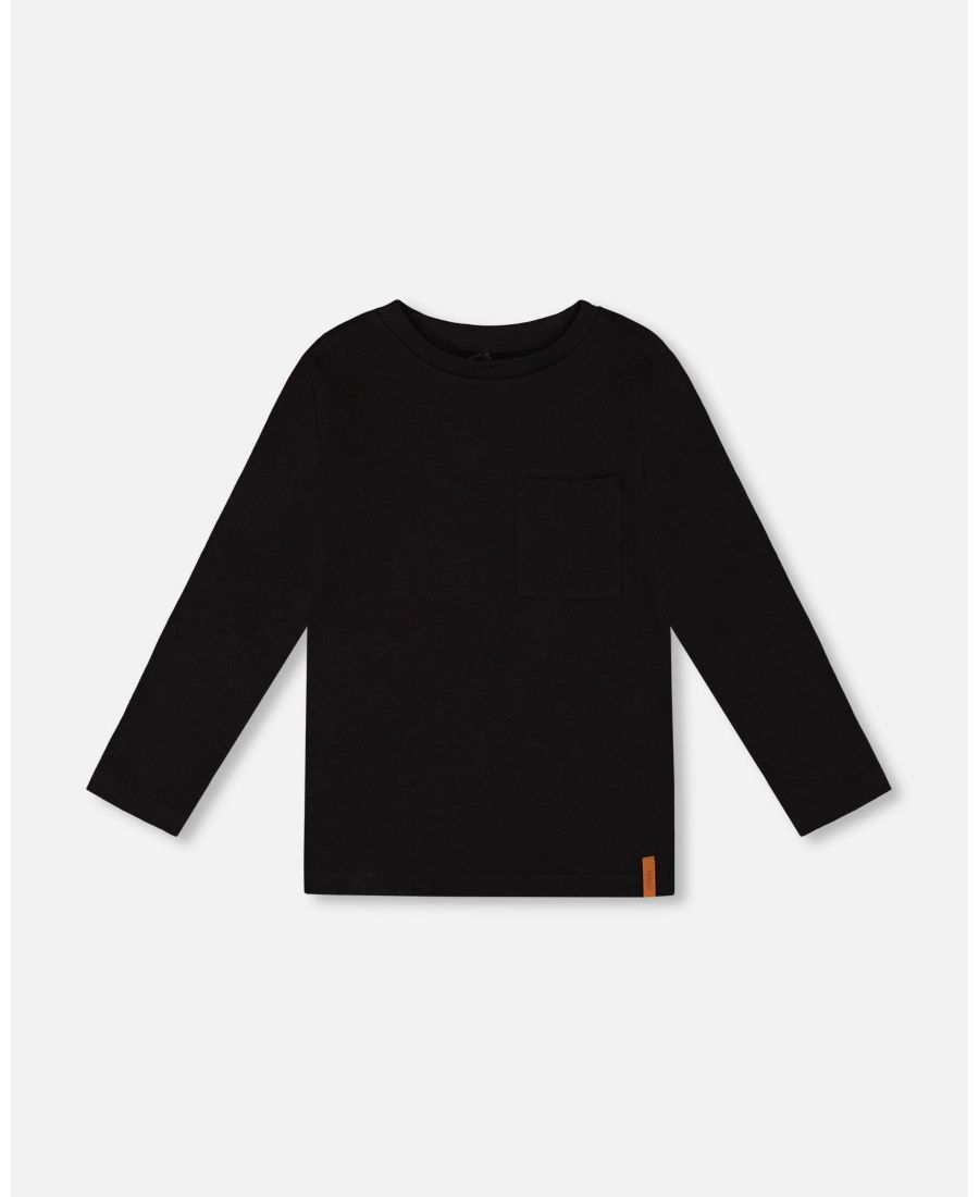 

Детская хлопковая трикотажная футболка с карманом, черная - для малышей/детей Deux par Deux, Black, Черный, Детская хлопковая трикотажная футболка с карманом, черная - для малышей/детей Deux par Deux, Black