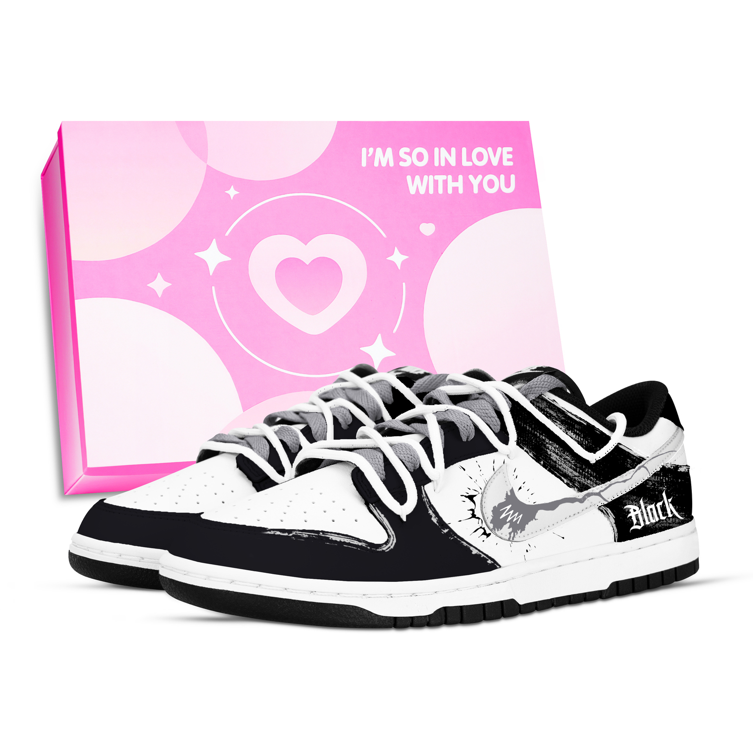 

Кроссовки для скейтбординга dunk dark current totem устойчивые к истиранию низкие унисекс Nike, черный/белый