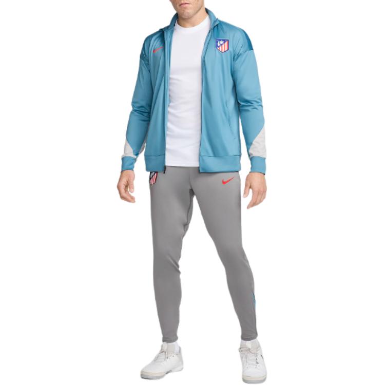 Футболка Nike Atletico Madrid Team Soccer Bottom мужская однотонная оловянная/шумовая водяная зеленая/светло-красная — фото 4