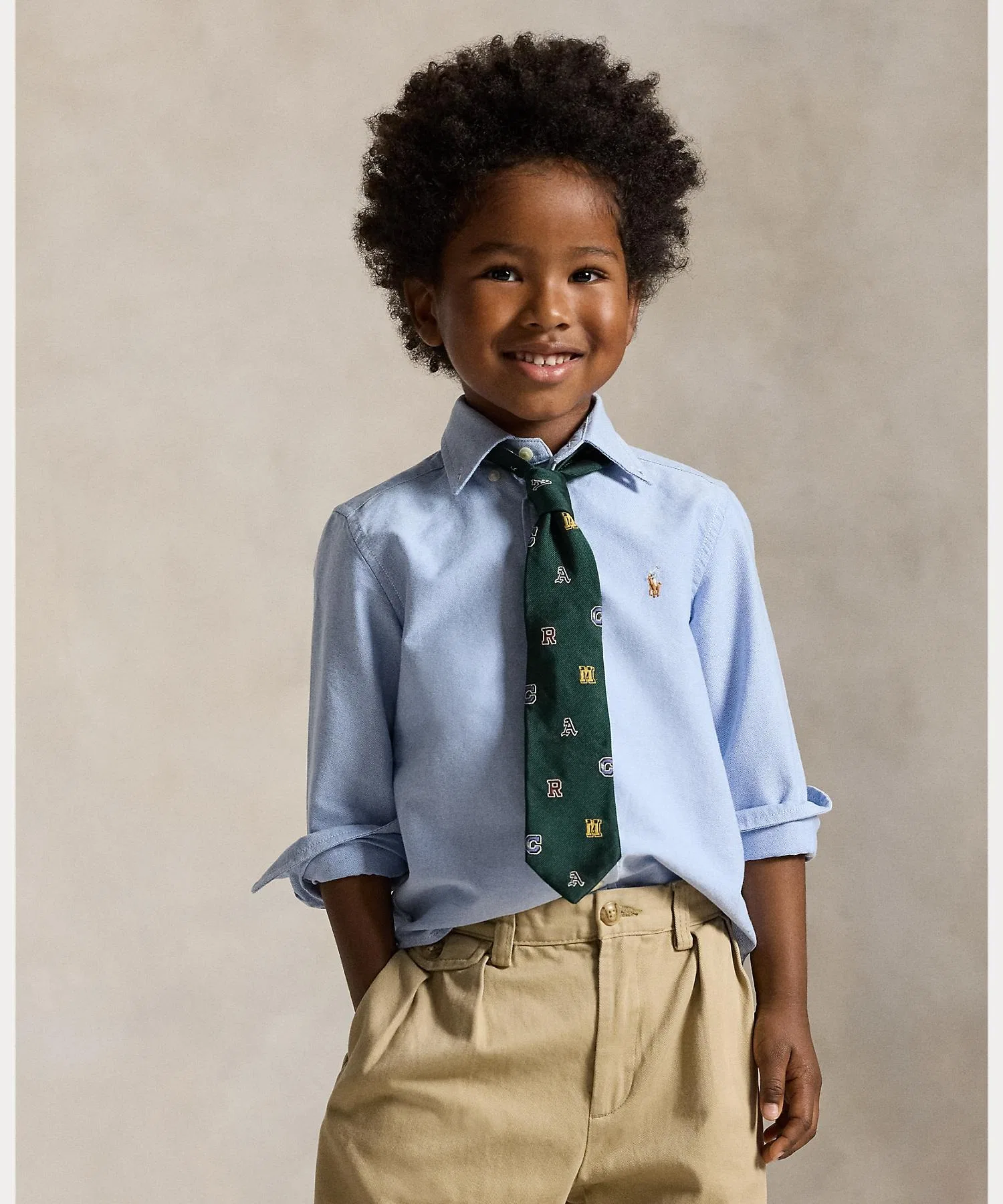 Детская рубашка POLO RALPH LAUREN CHILDRENSWEAR из хлопка оксфорд