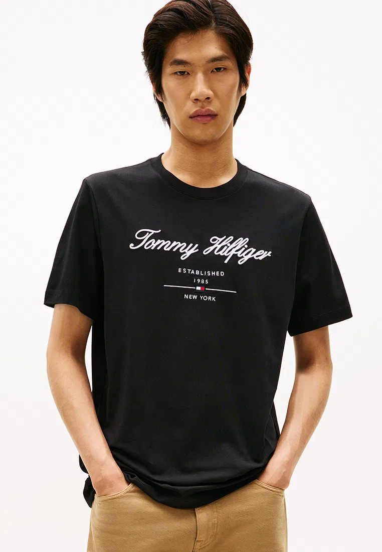 Футболка с логотипом Script, TH Mainline Tommy Hilfiger, черный