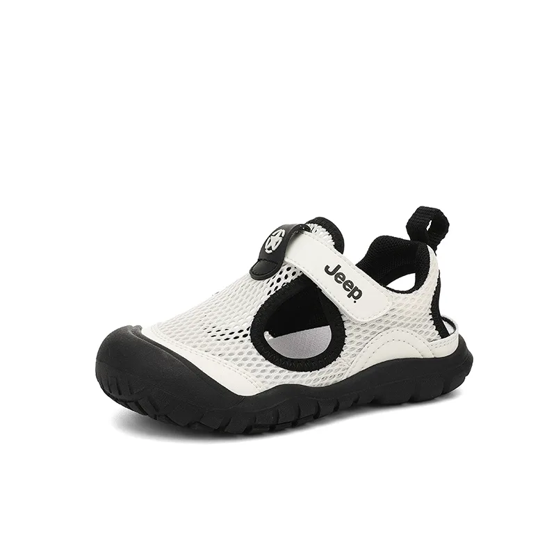 Тканевые детские сандалии Low top Jeep, Ivory White/Harbor Gray Green — фото 4