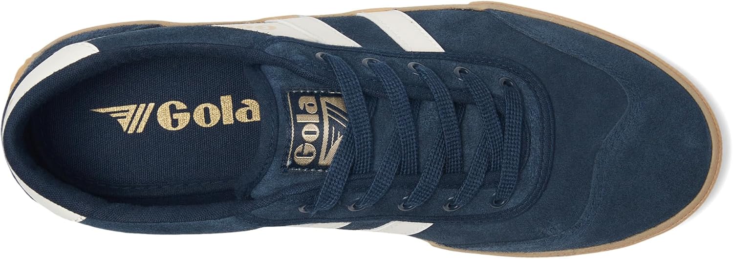 Кроссовки Gola Mens Badminton Suede, белый/синий/коричневый/темно-синий — фото 2