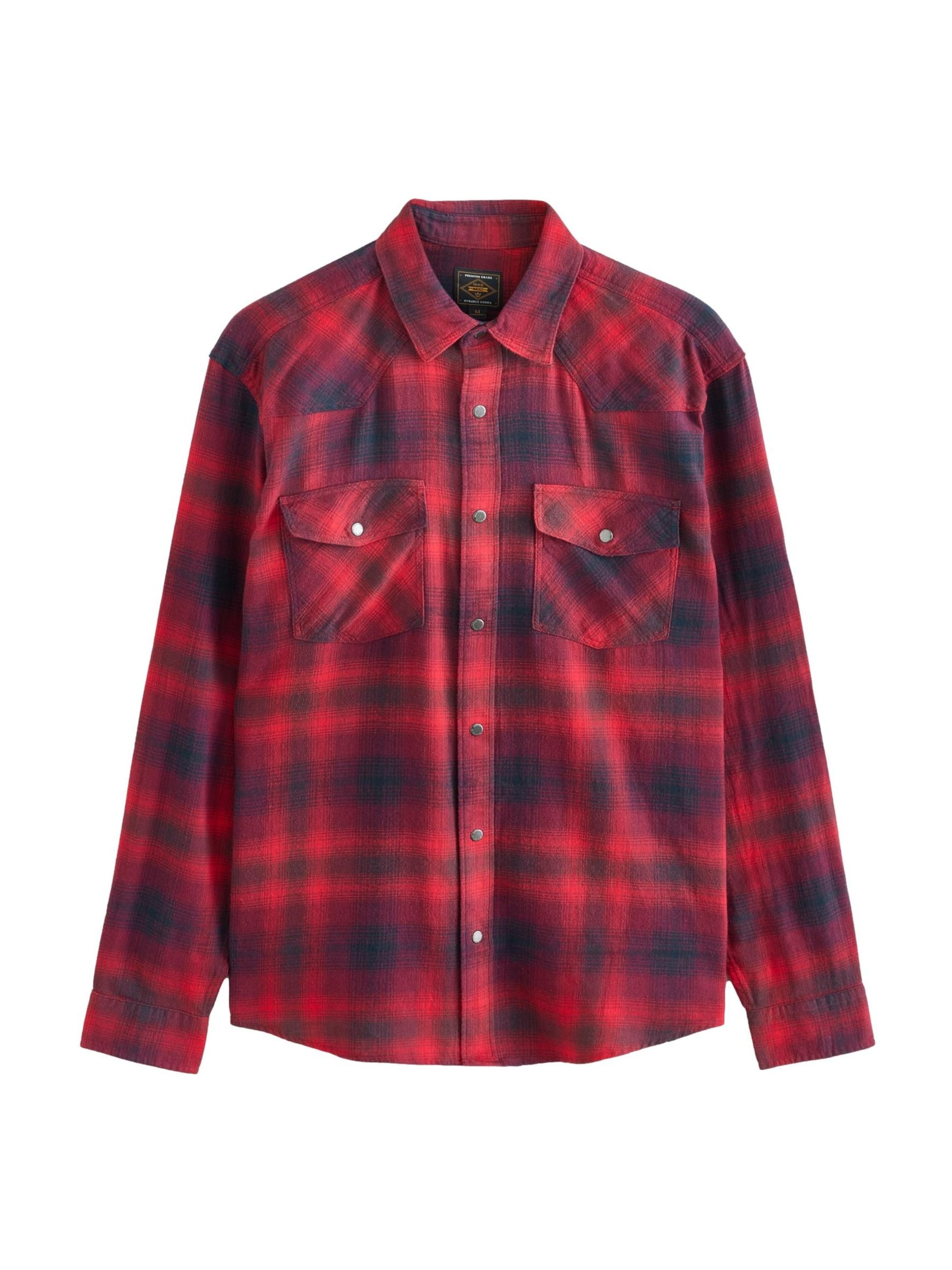 Next Рубашка на пуговицах Regular fit в красном цвете, Merlot