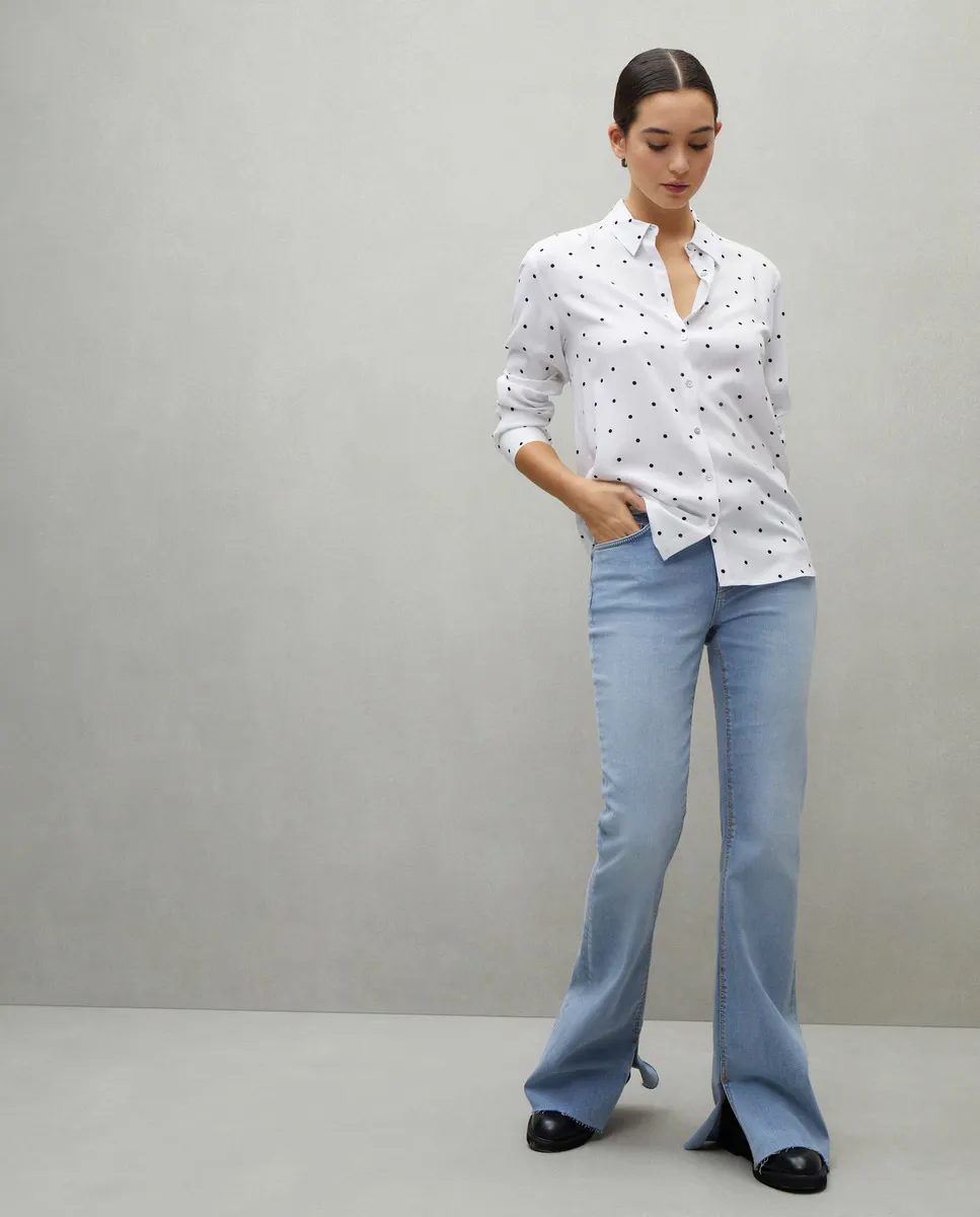 

Женская рубашка с длинным рукавом однотонная Easy Wear, белый