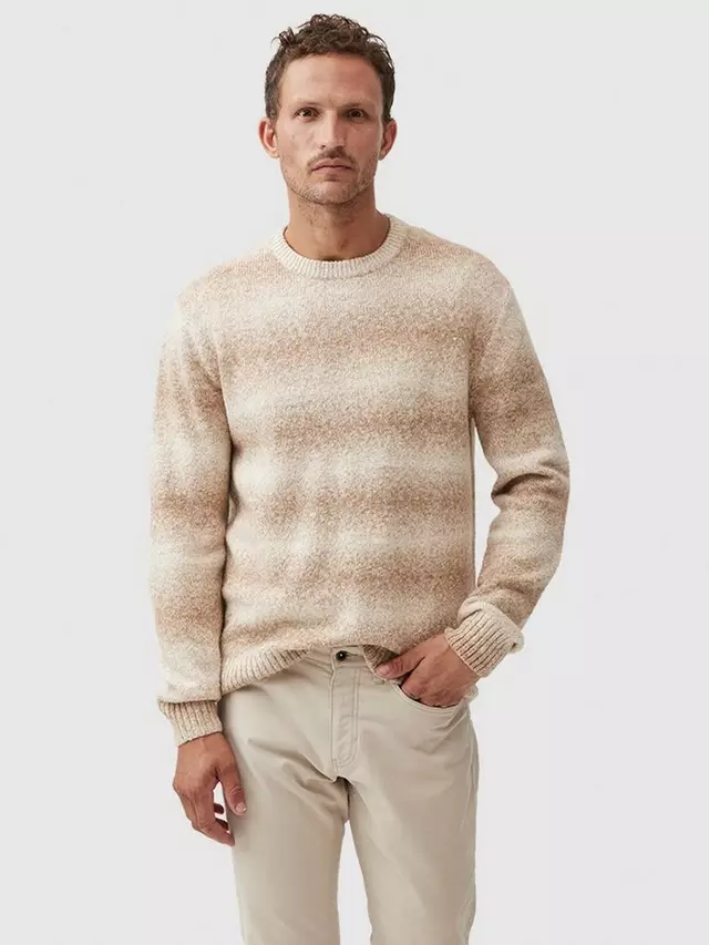 

Джемпер Rodd & Gunn Wave Break Cotton Blend Space-Dyed Knit, кэмел