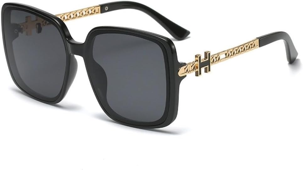 

MUTYNE Fashion большие оправы персонализированные заклепки европейские и американские модные солнцезащитные очки цепочка на дужке уличная фотография чехол для лица, C1