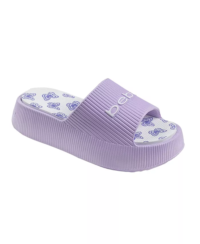 

Модные и удобные летние платформенные шлепанцы для девочек Little and Big Girls Bebe, розовый