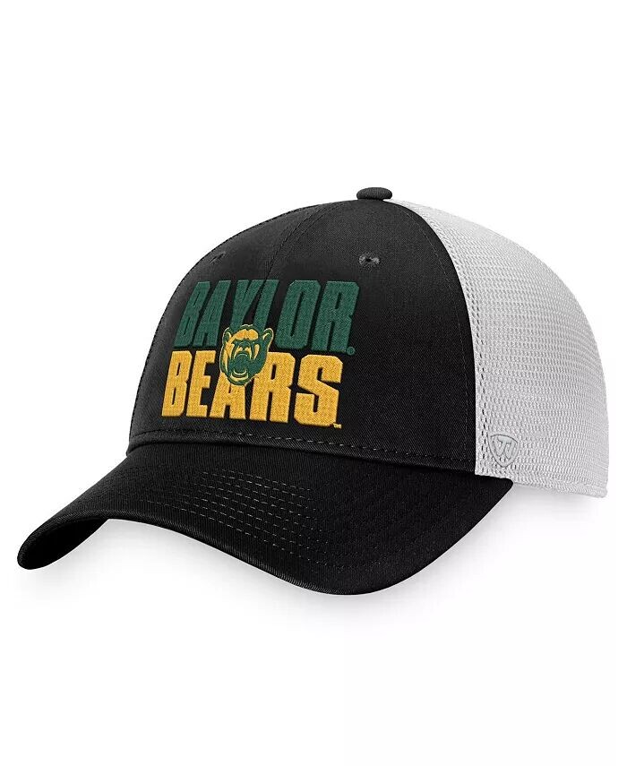 

Мужская черно-белая кепка Baylor Bears Stockpile Trucker Snapback Top Of The World