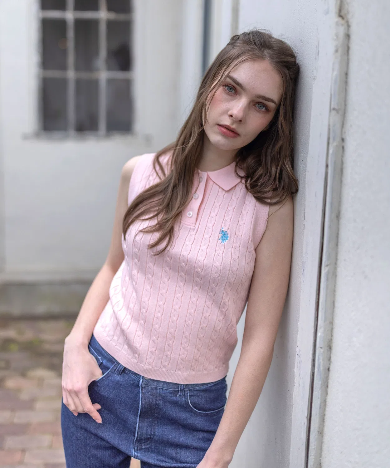 Норсрив-топ U.S. POLO ASSN. с кабельной вязкой, тёмно-синий — фото 4