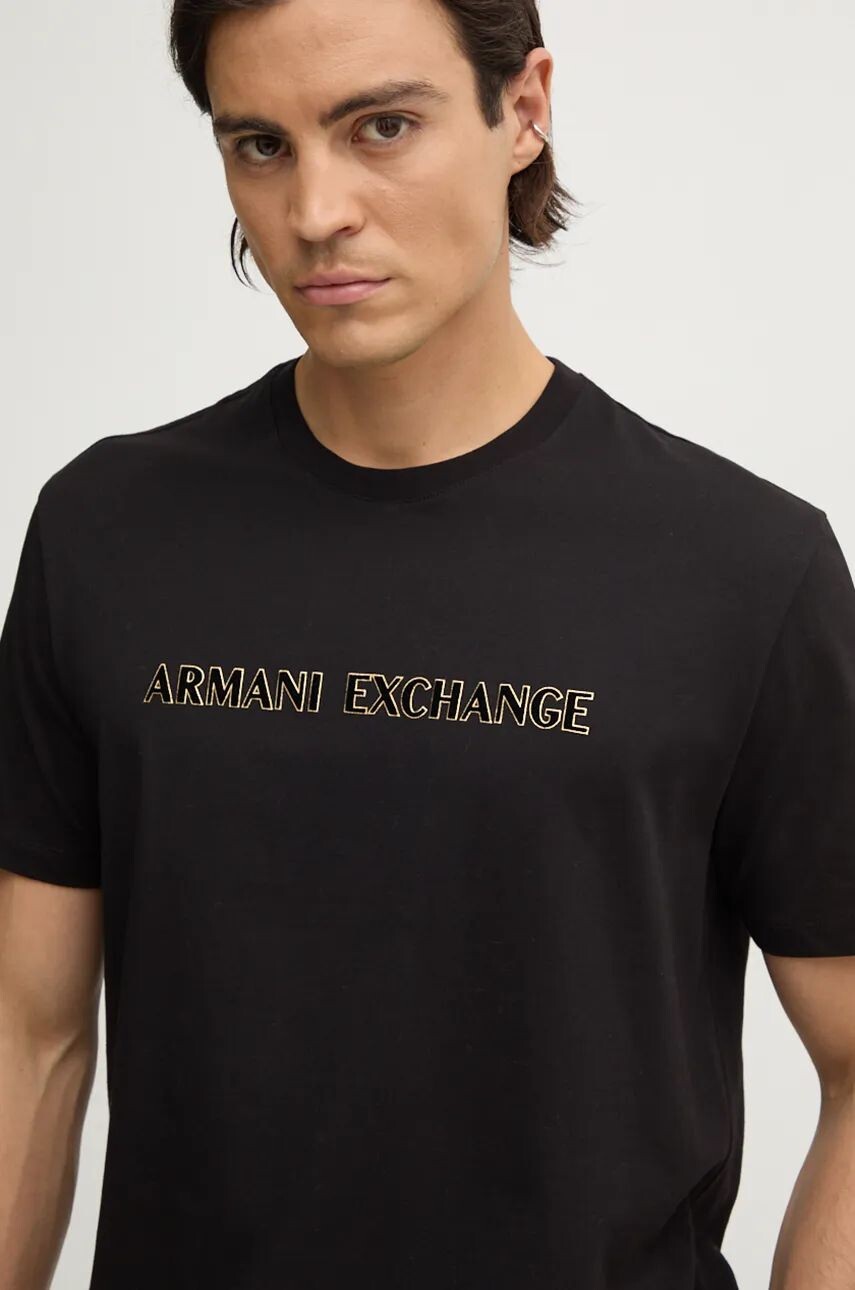 

Хлопковая футболка Armani Exchange, черный