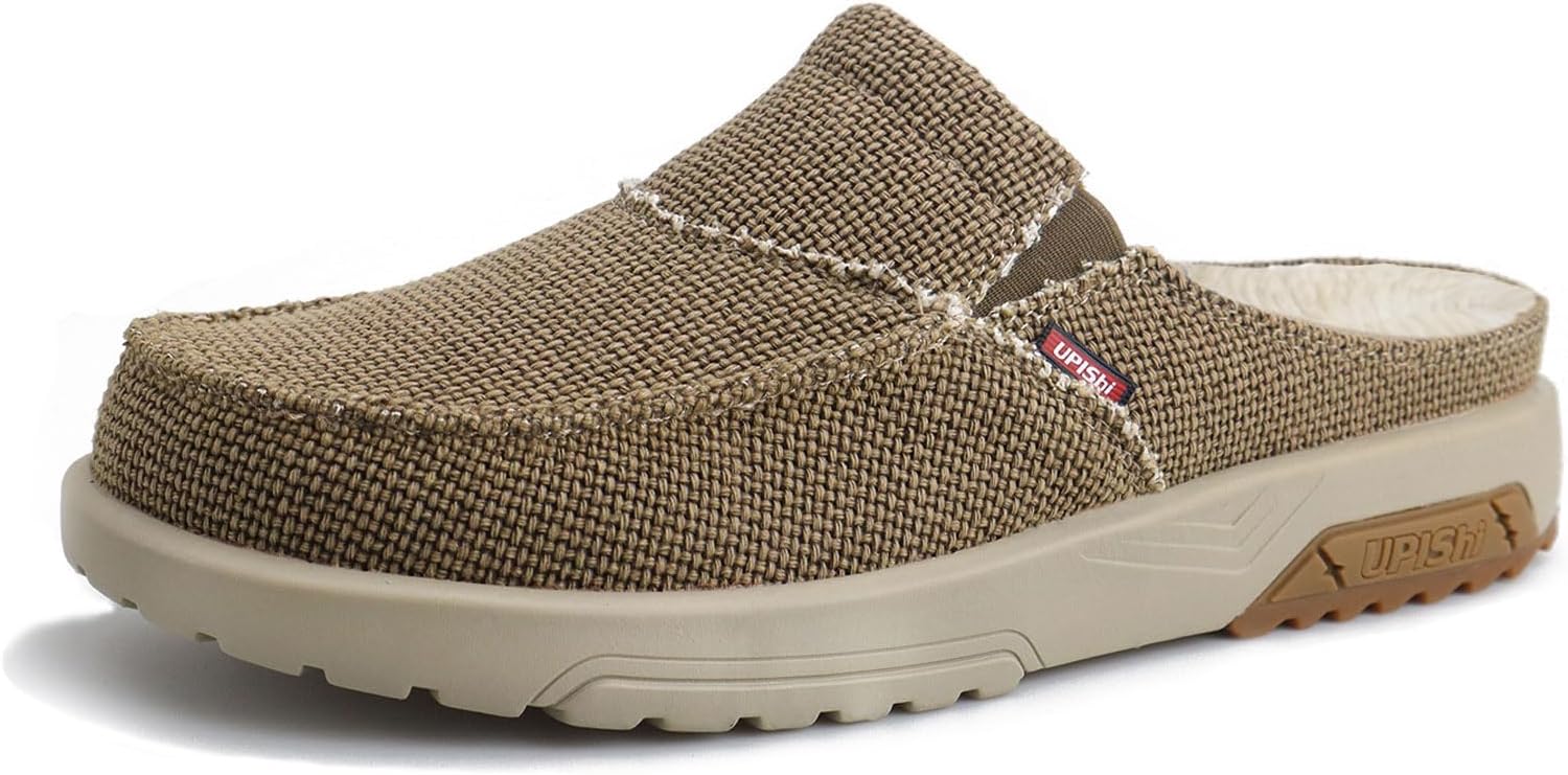 

Мужские ортопедические тапочки UPIShi с поддержкой свода стопы для снятия боли при плантарном фасциите, текстильные, для дома и улицы, слипоны-лоферы, нескользящие повседневные туфли, темно-коричневый