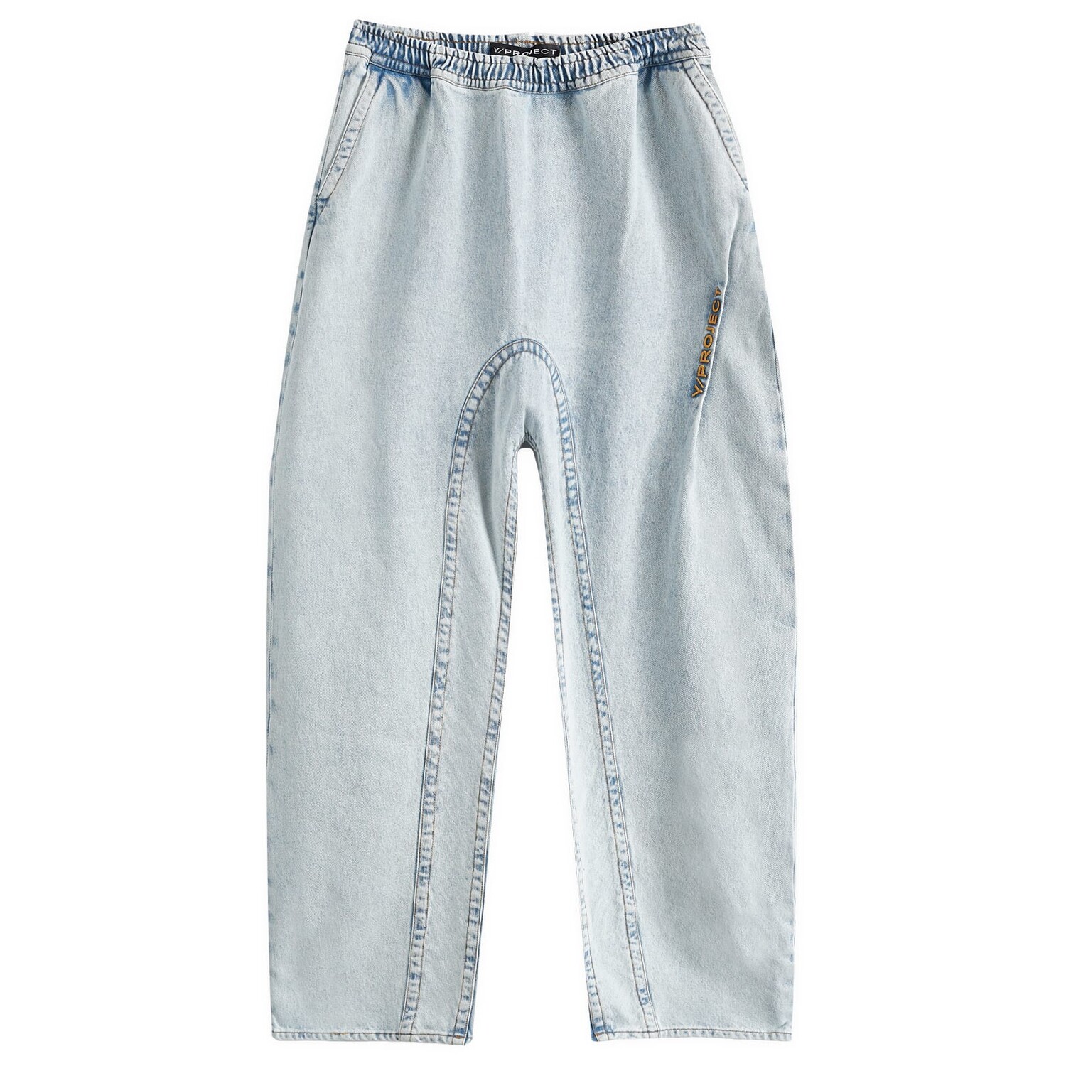 

Спортивные брюки Y/Project Pinched Logo Souffle Jeans, цвет Ice Blue