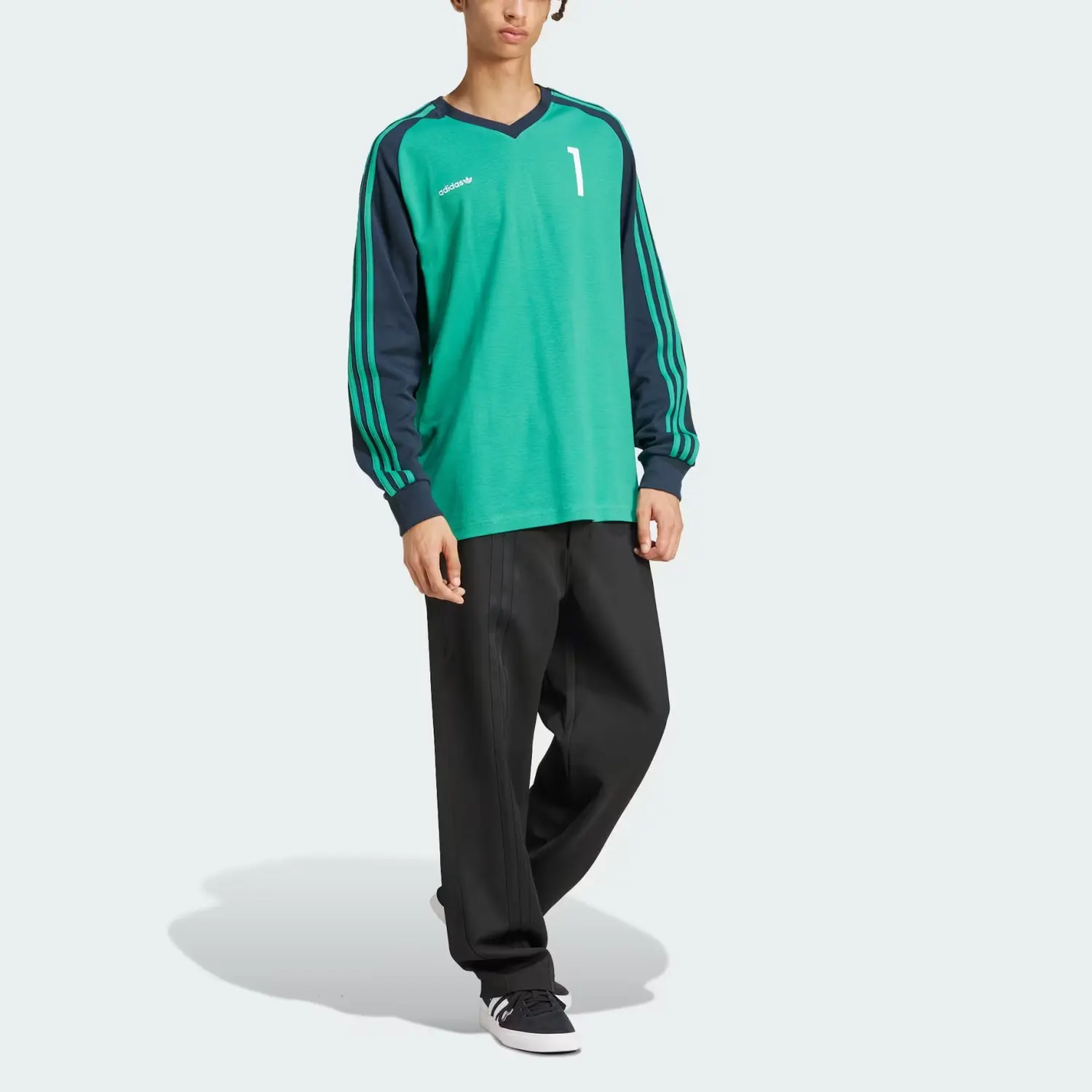 Adidas Colourblock лонгслив Adidas Originals, зеленый — фото 4