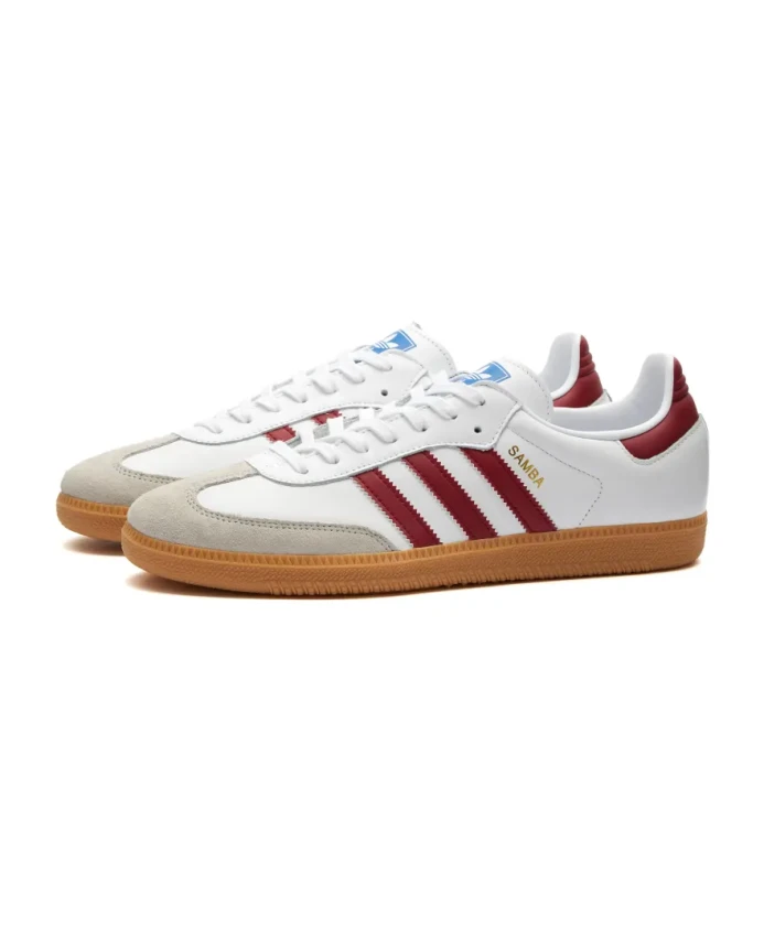 Кроссовки Samba og cloud white burgundy Adidas Originals, белый — фото 2