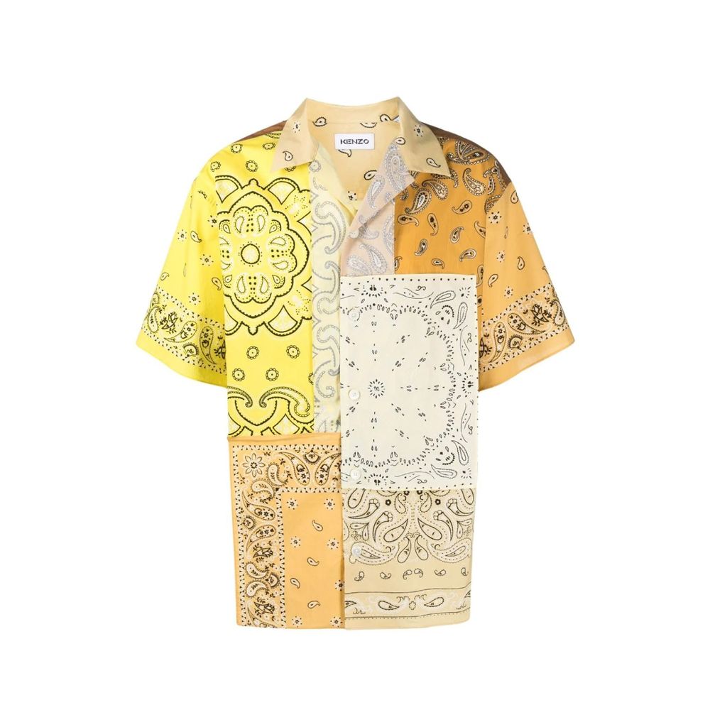 

Лоскутная рубашка с короткими рукавами Kenzo, желтый