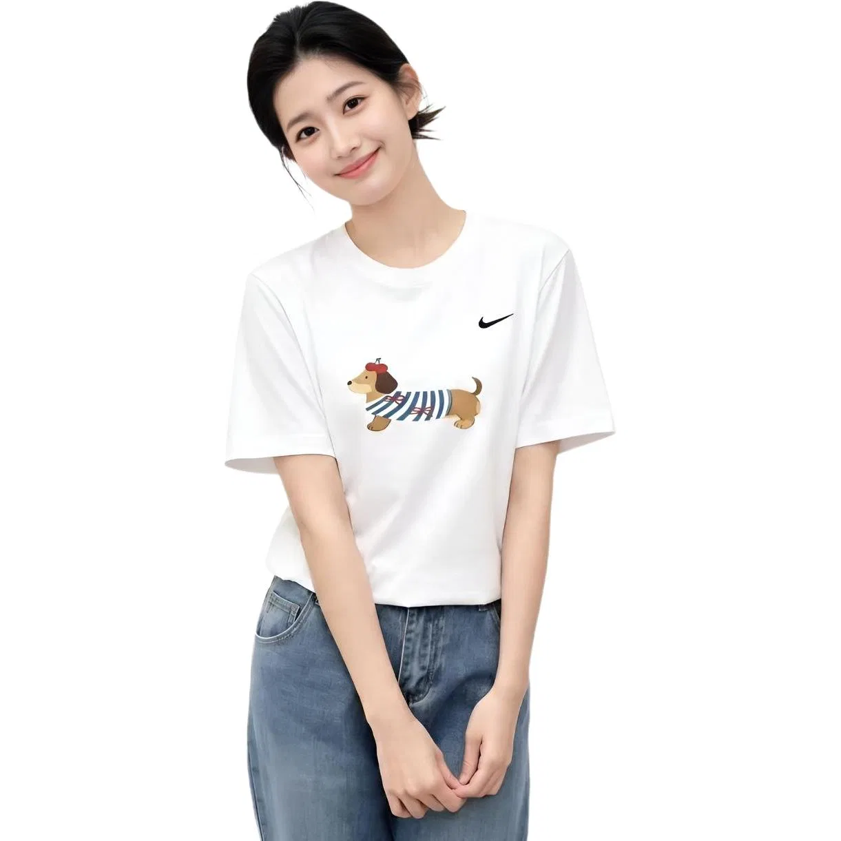 Футболка Nike Sportswear White Crew Neck Thin — фото 4