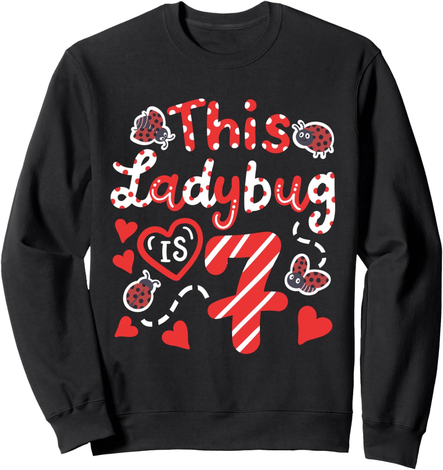 

Этой божьей коровке 7 лет. Семейство божьих коровок на 7-й день рождения. Толстовка Cute Ladybugs Bugs Lover Theme Birthday Party Gift, черный