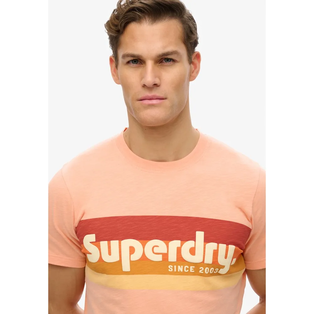 Футболка с коротким рукавом Superdry Terrain Logo Stripe Relxed, розовый — фото 3