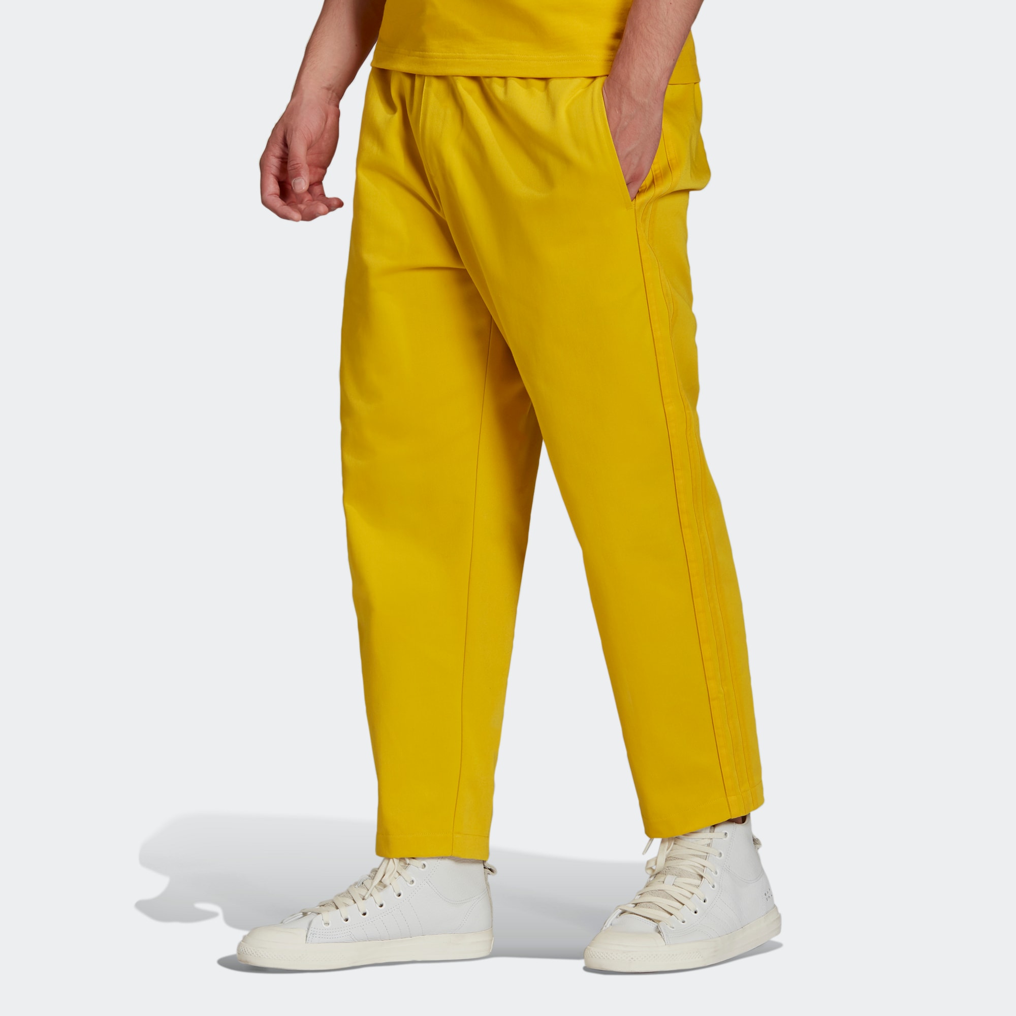 Adidas Originals Adicolor Trefoil TWILL PANTS вязаные спортивные брюки мужские yellow — фото 4