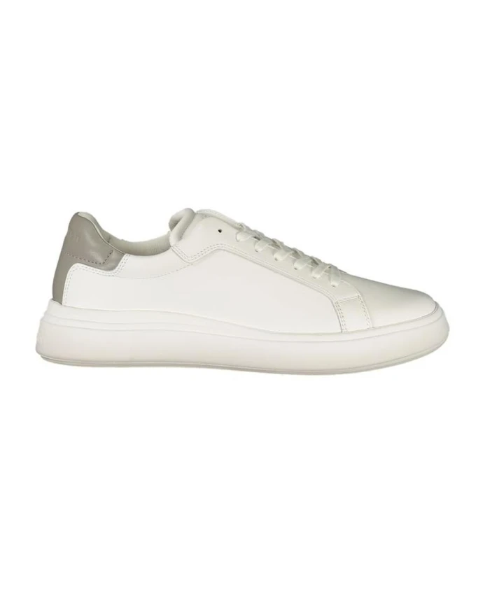 

Белые спортивные кроссовки из полиэстера с серыми деталями Calvin Klein, белый