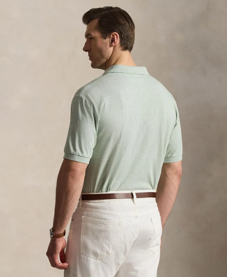 Мужская рубашка-поло с коротким рукавом больших размеров Polo Ralph Lauren, Small Glen/Light Green — фото 4