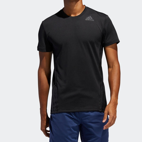Футболка casual sports round-neck short-sleeve tee men black Adidas, черный — фото 3