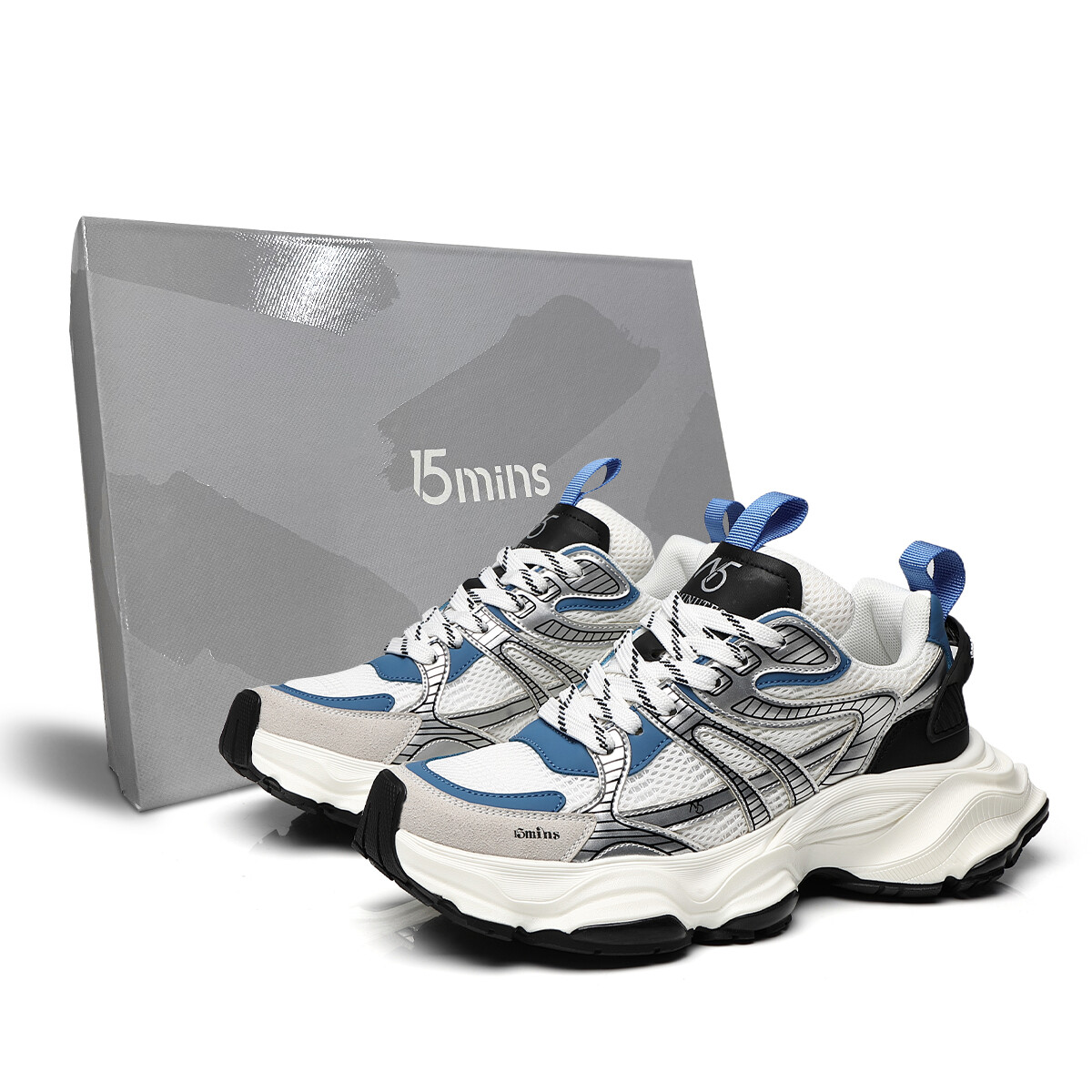 

Кроссовки мужские толстые низкие 15 Mins, цвет Silver Blue, Синий, Кроссовки мужские толстые низкие 15 Mins, цвет Silver Blue