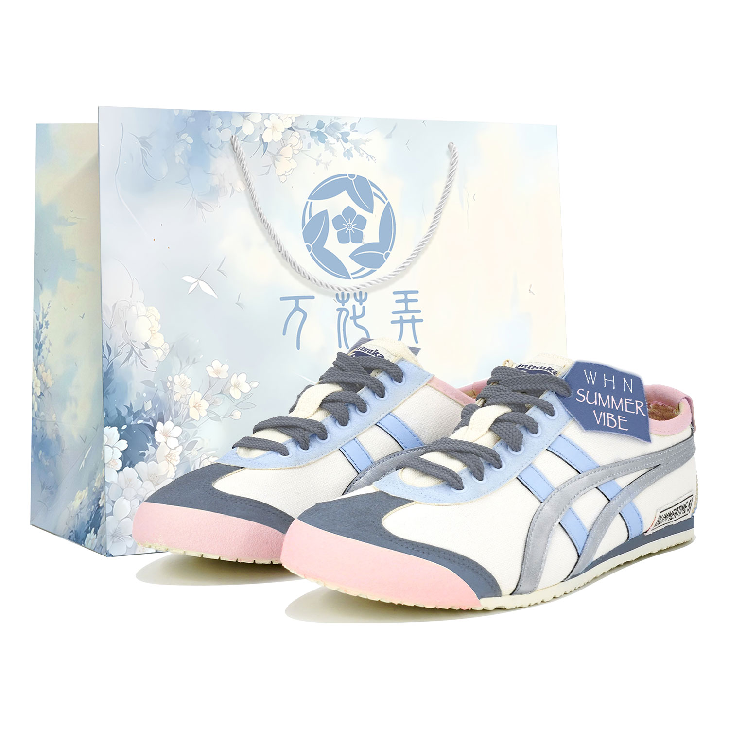 

Onitsuka Tiger Мексико 66 Слипоны Калейдоскоп Бокс противоскользящие износостойкие низкие кеды унисекс розовый синий серебристый экрю, цвет Ecru