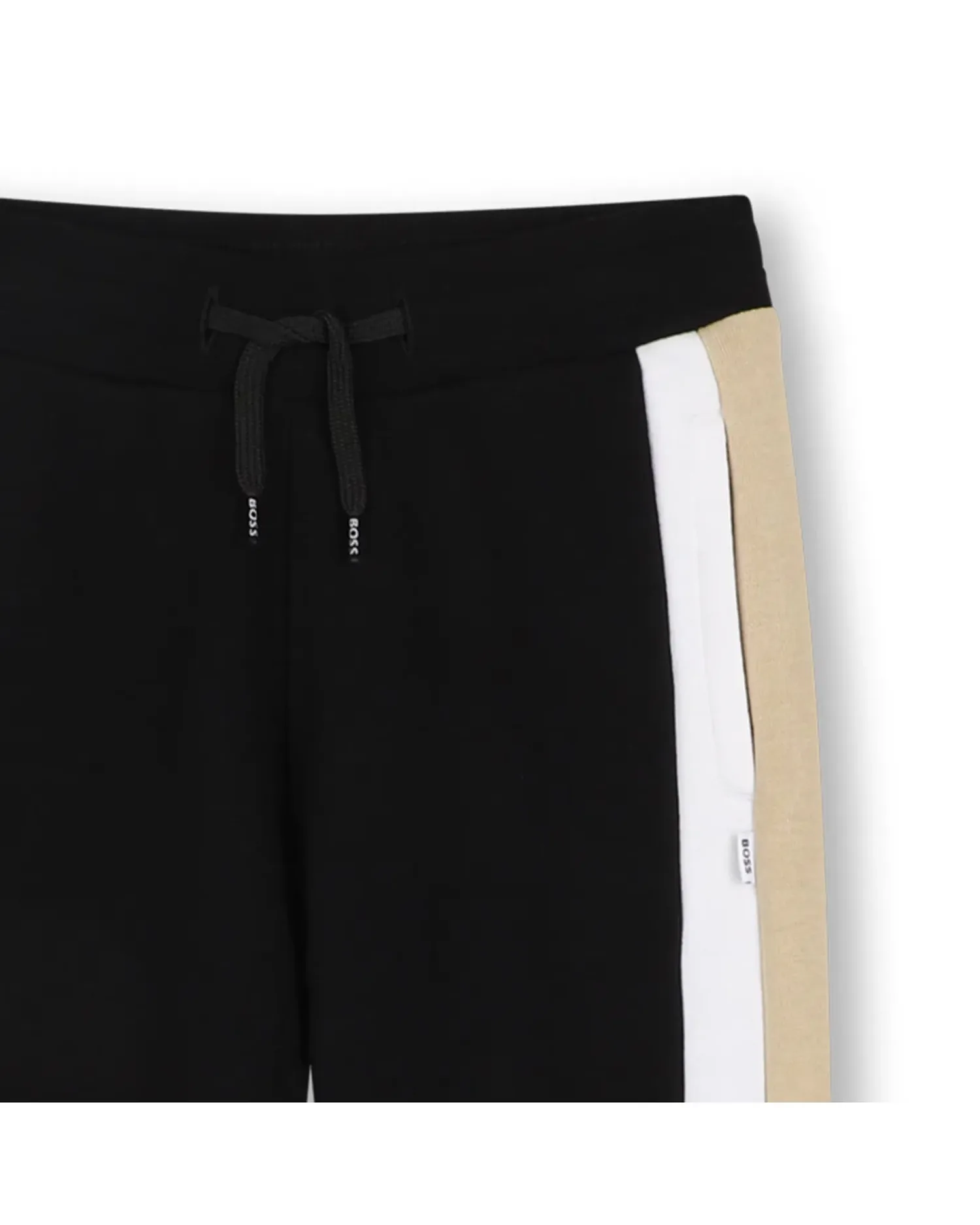 Детские спортивные штаны с рисунком из хлопка BOSS Kidswear, черный — фото 2