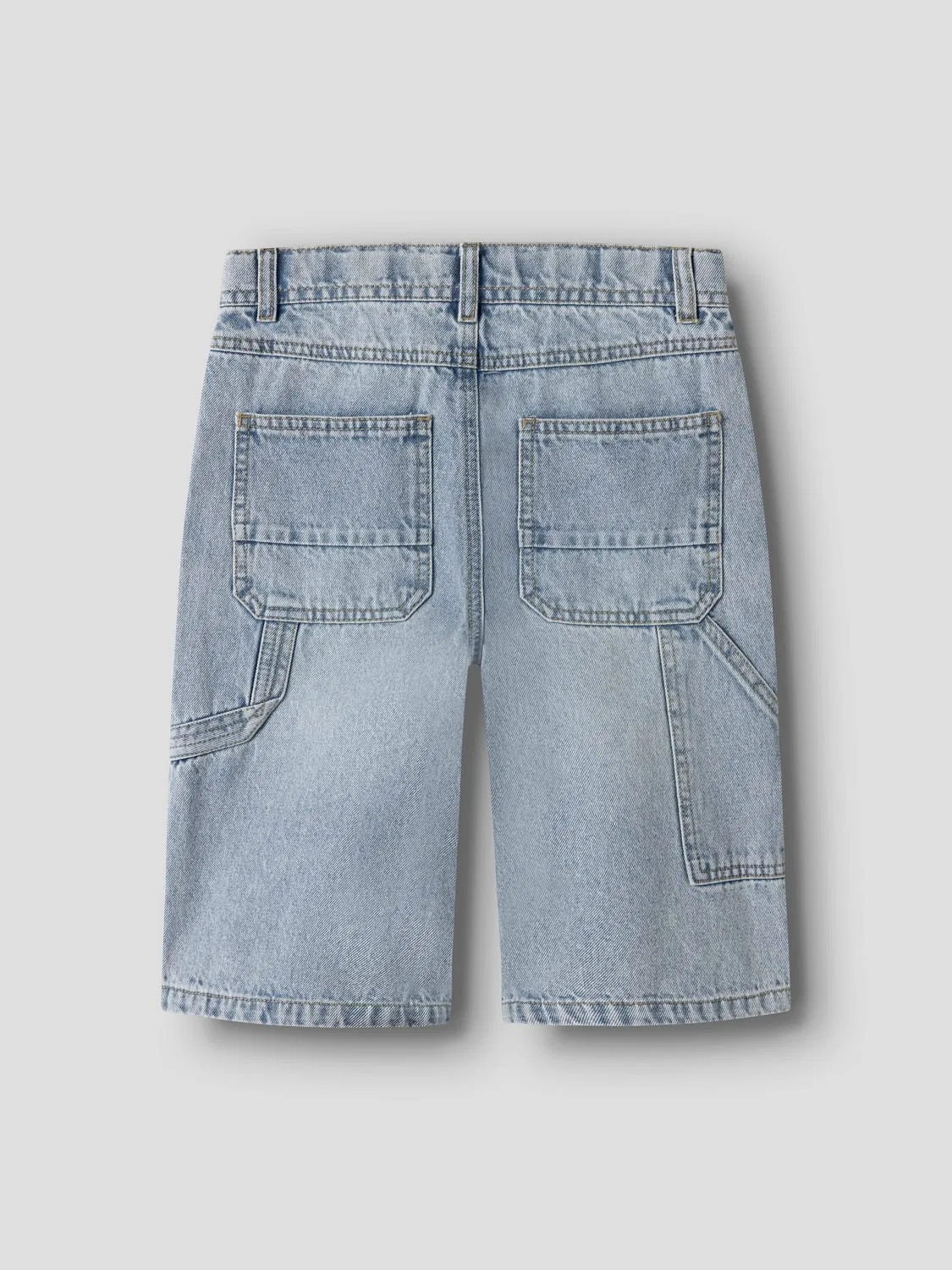 Шорты джинсовые бермуды, Name it, light blue bleached denim — фото 4