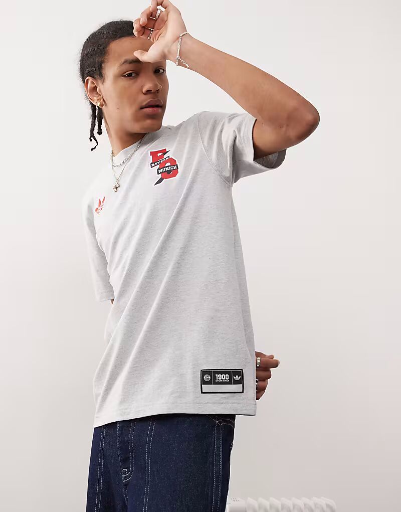

Футболка Adidas Football Bayern Munich серого меланжевого цвета
