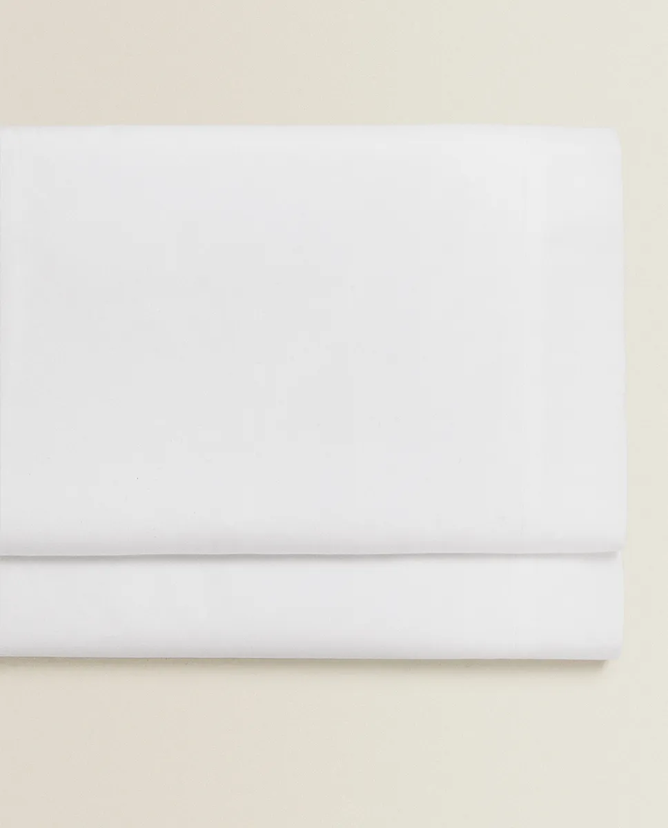 

(500 нитей) плоский лист хлопкового перкаля Zara Home, белый