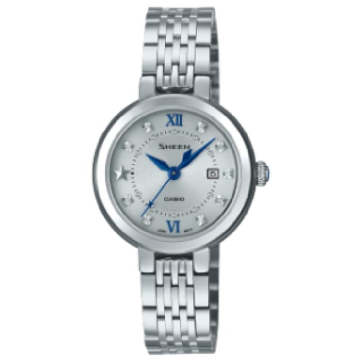 

CASIO Часы Solar Quartz Movement Stainless Steel Strap Watch Women's Watch Silver Dial, Silver Dial