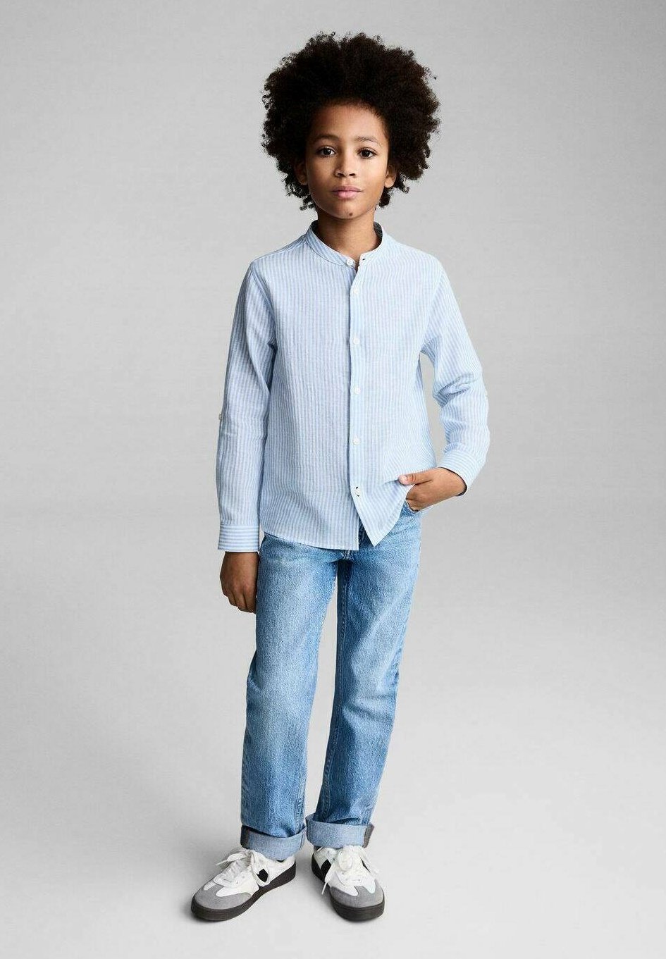 

Рубашка FORM Mango Kids, темно-синий