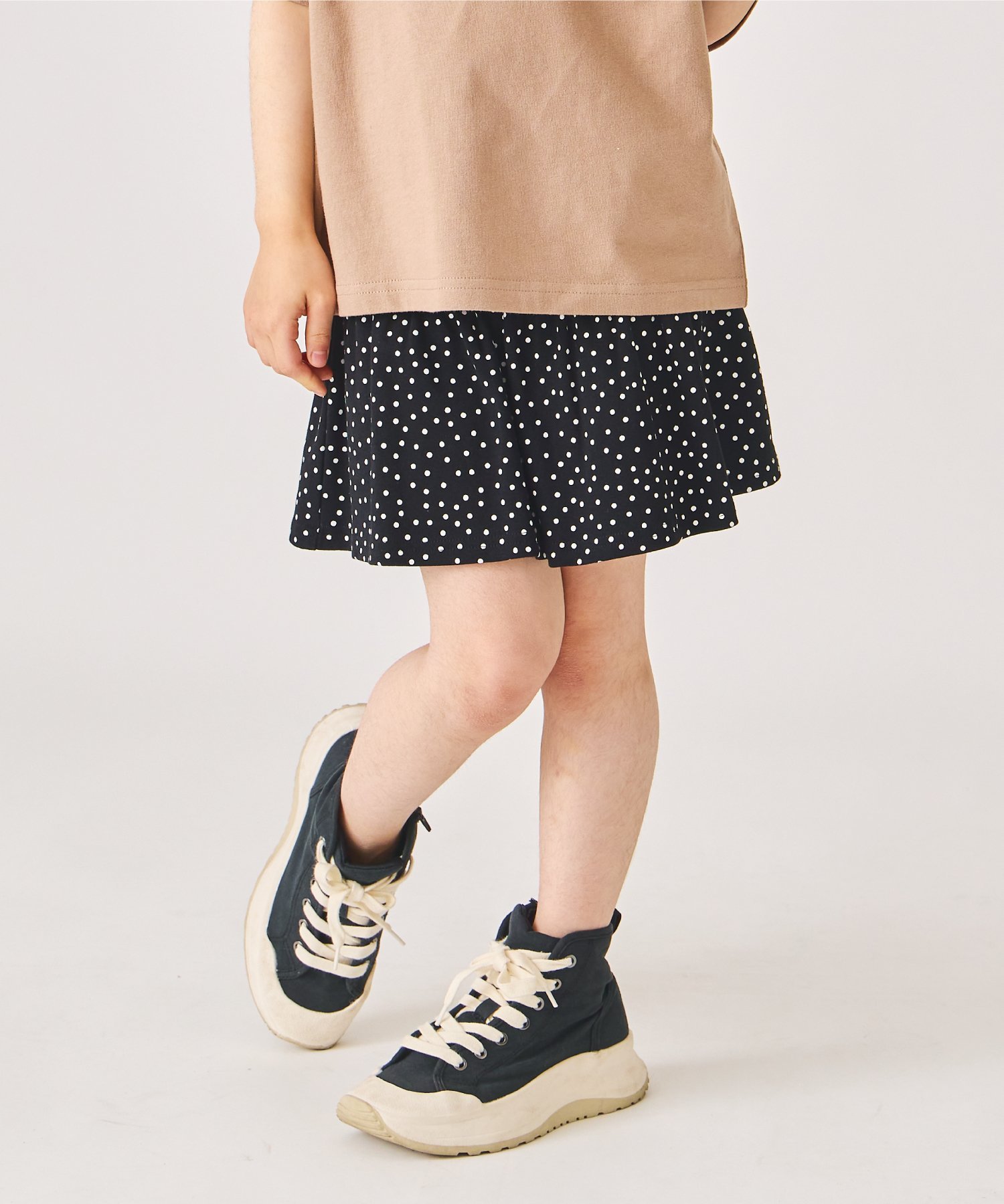 Юбка Юбки длиной до локтя с принтом по всей поверхности Ever Closet, F-Black (Polka Dot Pattern)