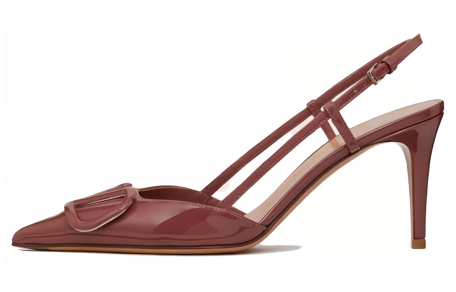Туфли Garavani VLogo Signature с пяткой на пятке 80 мм Valentino, коричневый
