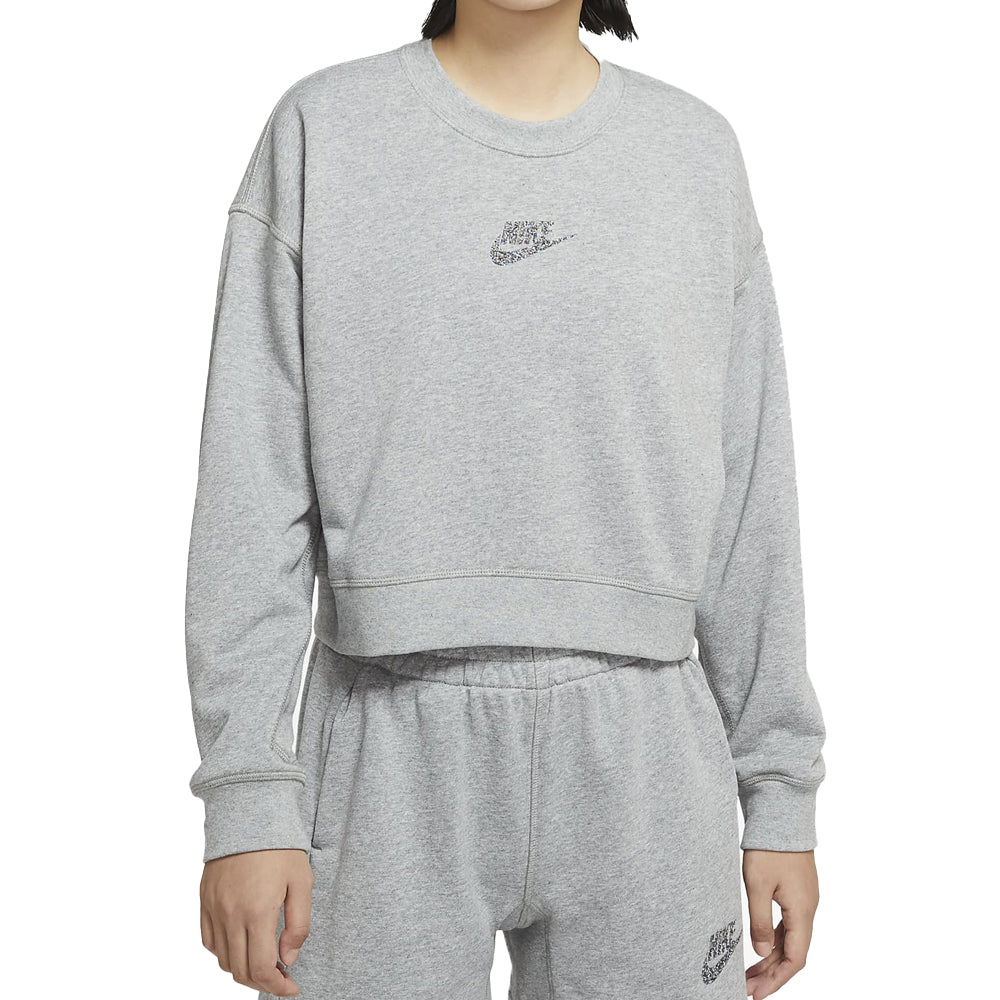 Толстовка (WMNS) AS W Nike Sportswear Crew FT M2Z DK GREY HEATHER — фото 3