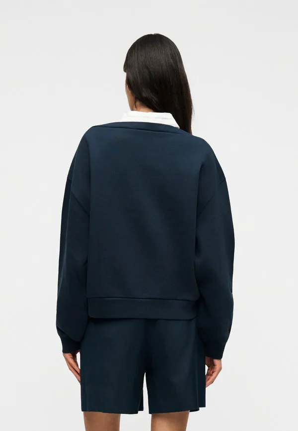 Свободная толстовка с логотипом и вырезом-лодочкой Tommy Hilfiger, Dark Night Navy — фото 3