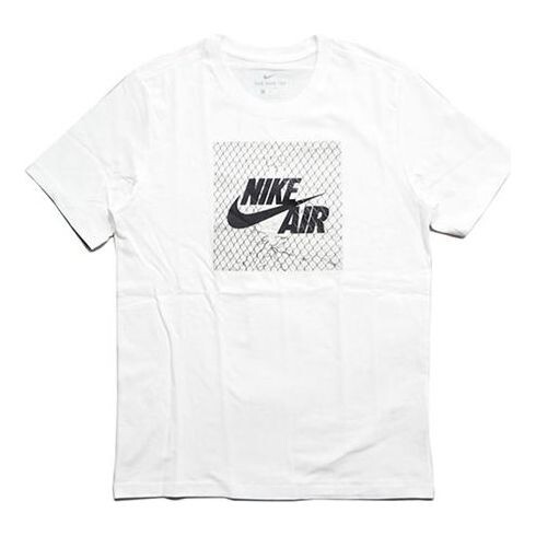 

Футболка с логотипом и принтом, круглый вырез, короткий рукав, Nike, белый