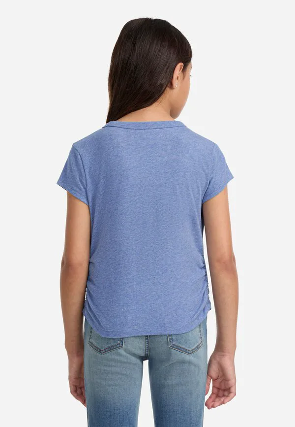 Футболка с присборенным принтом Abercrombie & Fitch, Colony Blue Heather — фото 3