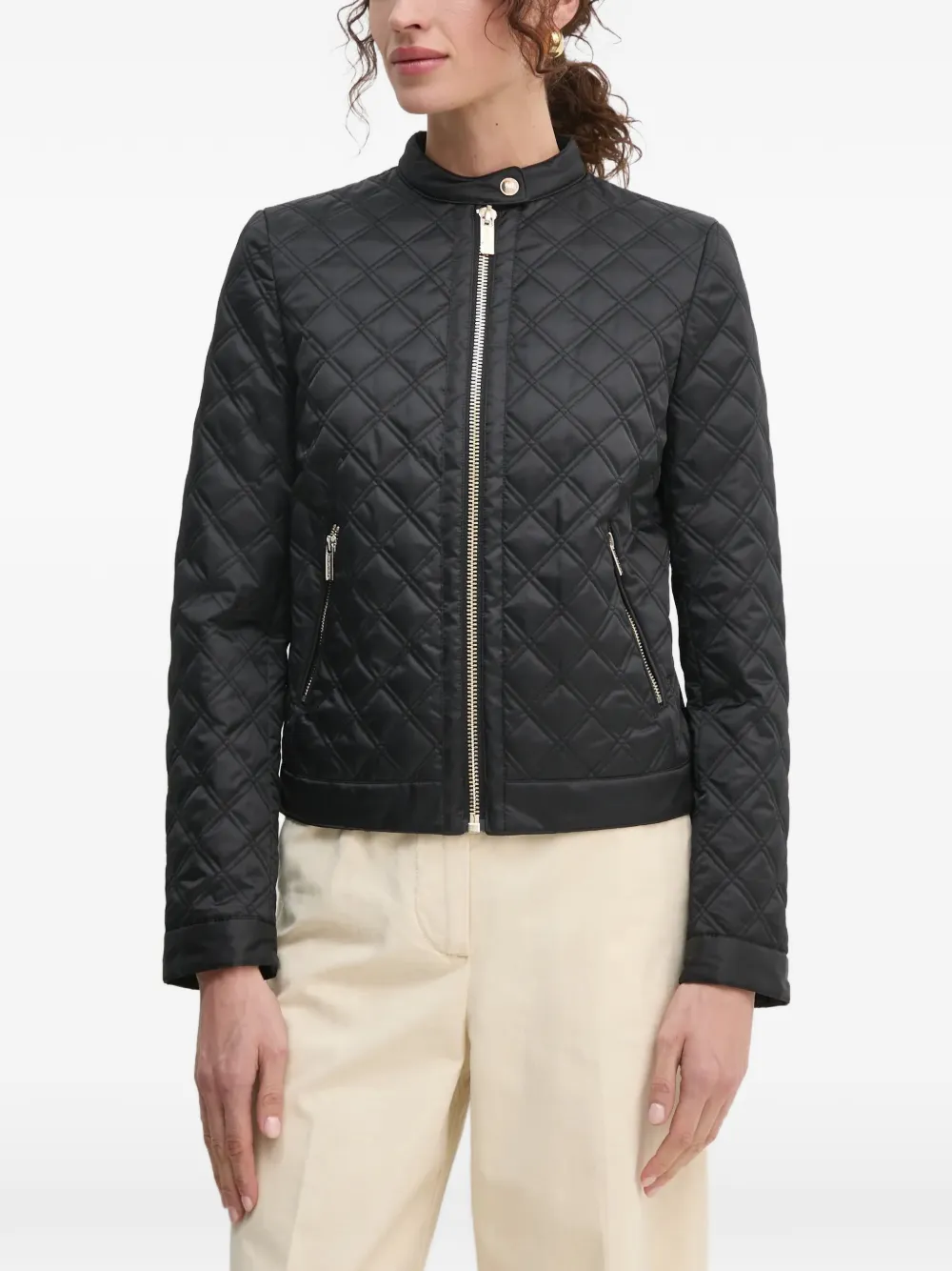 

Стеганая куртка на молнии Guess Usa, черный