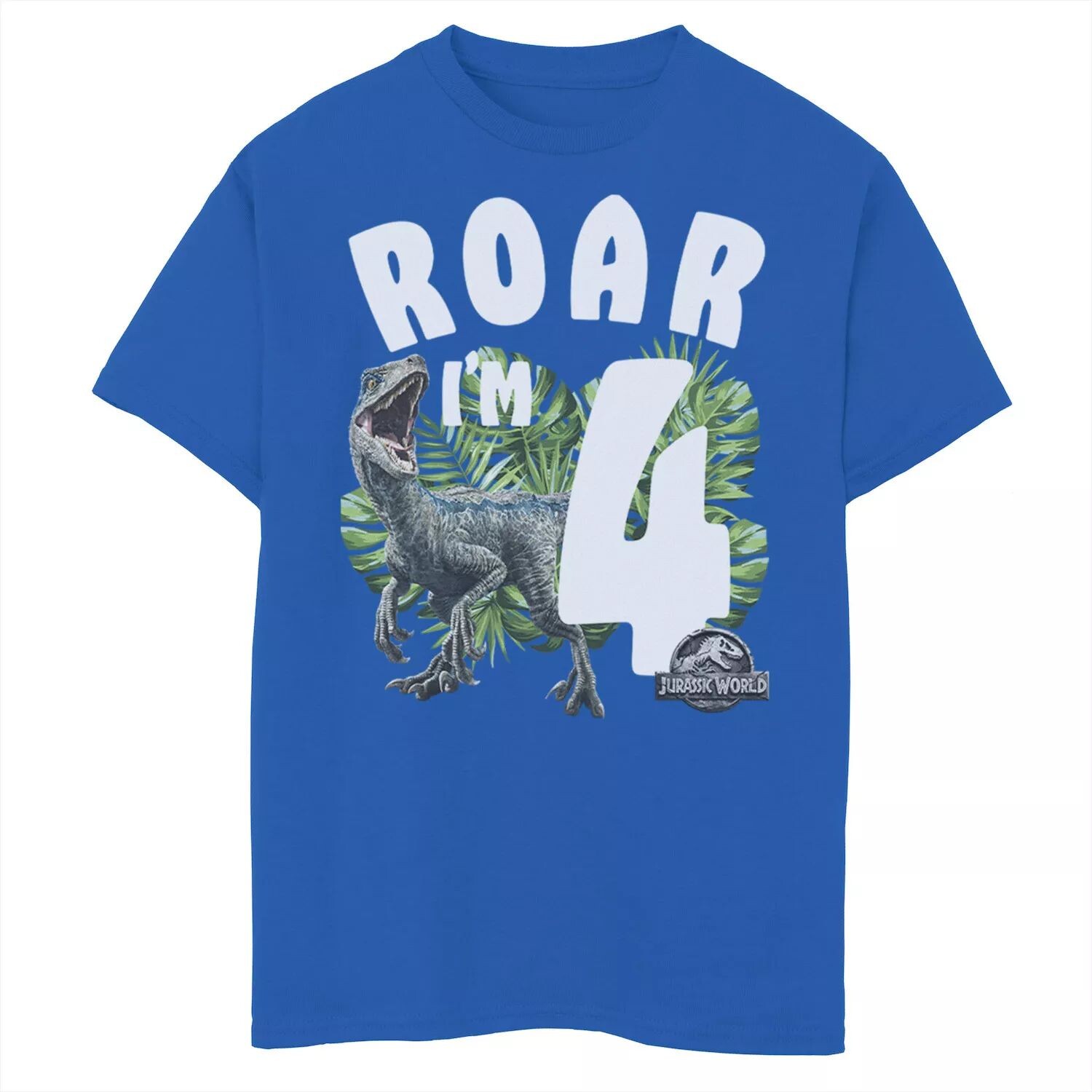 

Футболка с рисунком Raptor Roar I’m 4 для мальчиков 8–20 лет, день рождения, «Мир Юрского периода» Jurassic World