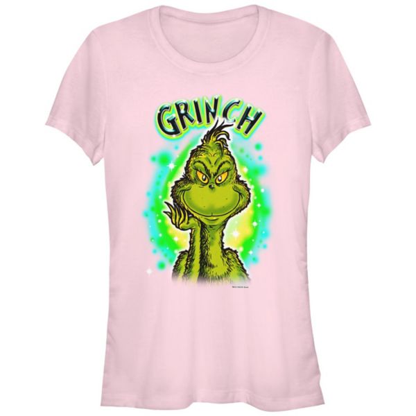 

Футболка для юниоров с графическим фоном и аэрографией Dr. Seuss Grinch, цвет light pink