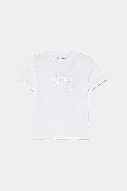 

Детская хлопковая футболка Guess, белый