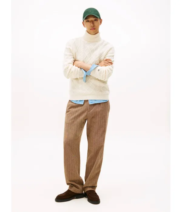 Шерстяная водолазка Loose fit Tommy Hilfiger, бежевый — фото 2